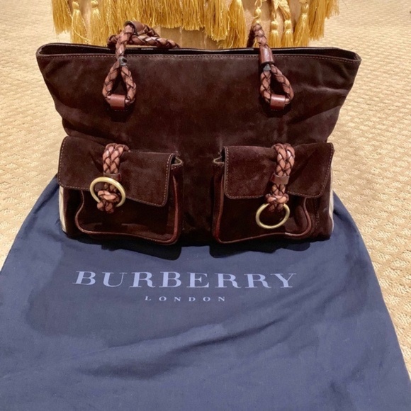 Burberry Handbags - Authentic suede Burberry bag